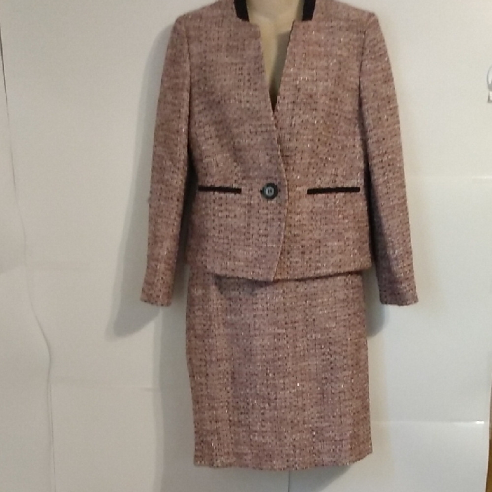 Tweed Jackie O Glam Two Piece Suit Blazer Skirt Mobwife Admin Pharmarep